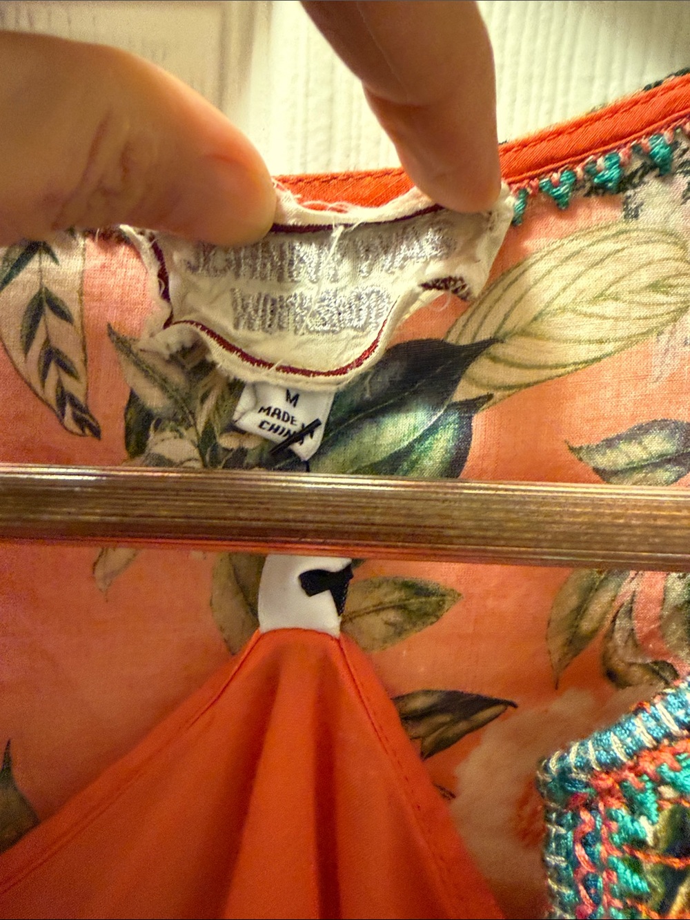 Johnny Was Coral Floral Long Sleeve Boho Dress - Picture 2 of 6
